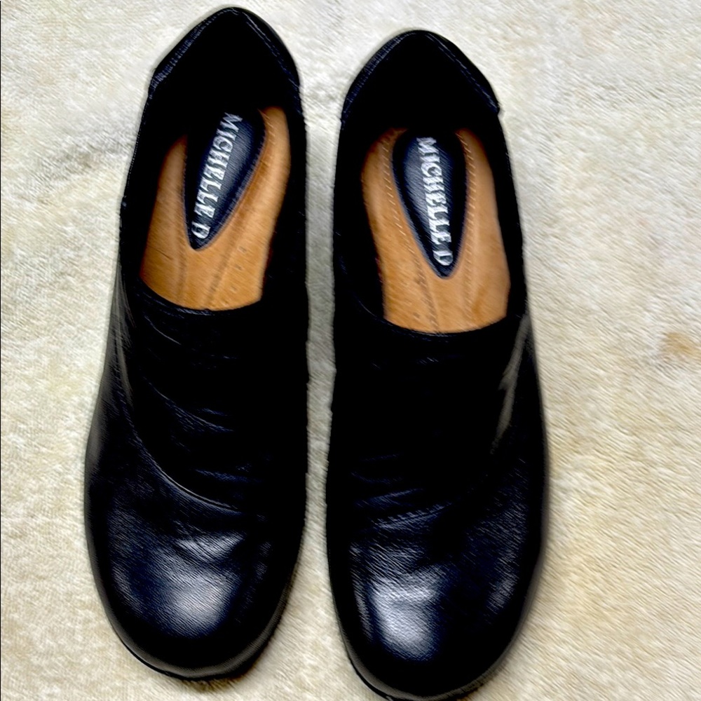 Michelle D Classic Black Leather Footwear